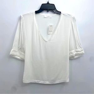 Élodie White Scalloped Top